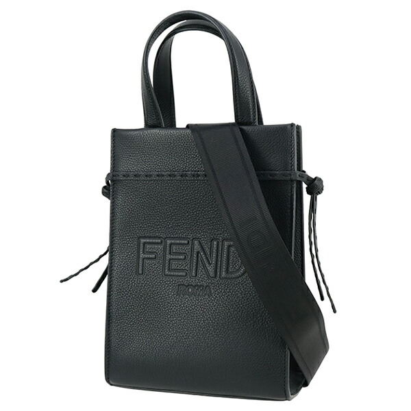 FENDI マンマ トートバッグ FF金具 ナイロン ブラック FENDI マンマ トートバッグ FF金具 ナイロン ブラック