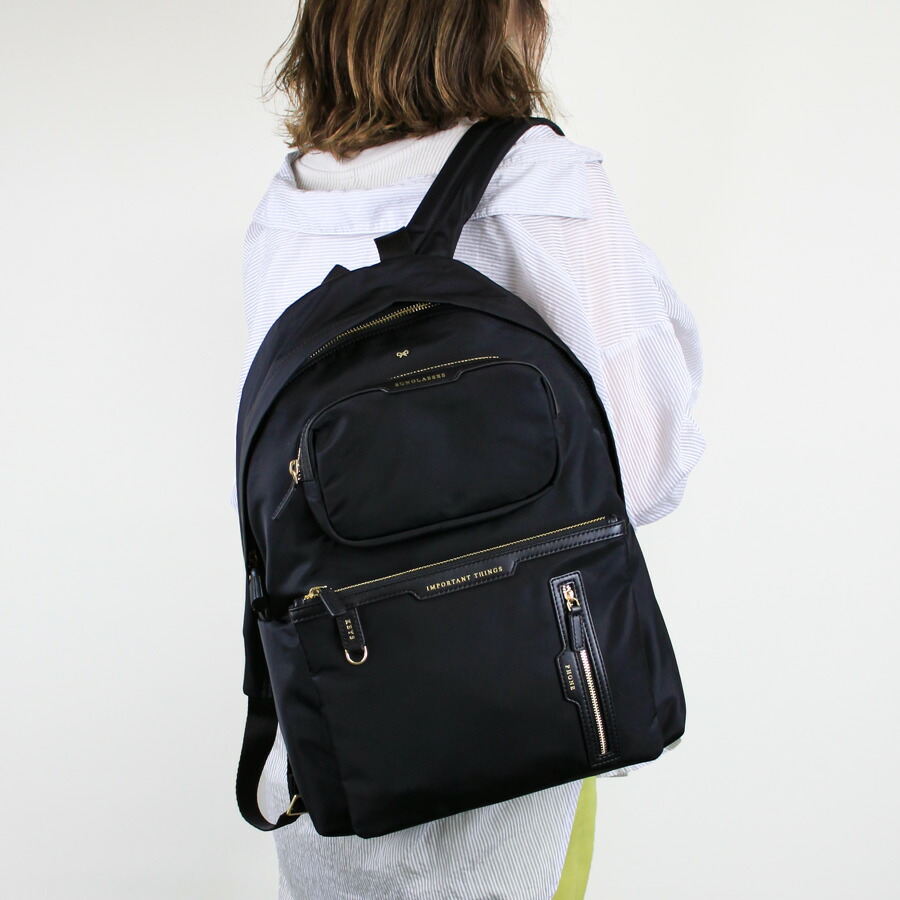 ✨極美品✨アニヤハインドマーチ リュック オールレザー　eyes ブラック ANYA HINDMARCH Regenerated ECONYL in Black アニヤハインド