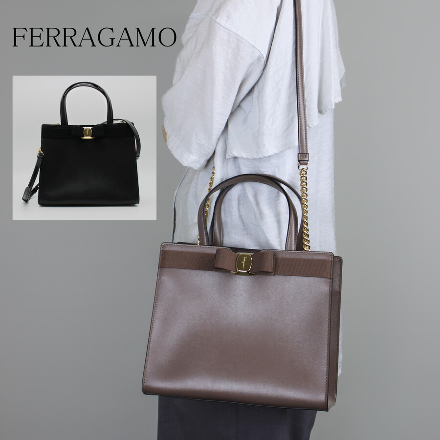 Salvatore Ferragamo トートバッグ レザー 2WAY VARA 21I290 FERRAGAMO フェラガモ トートバッグ ヴァラ ボウ 21I290 734058