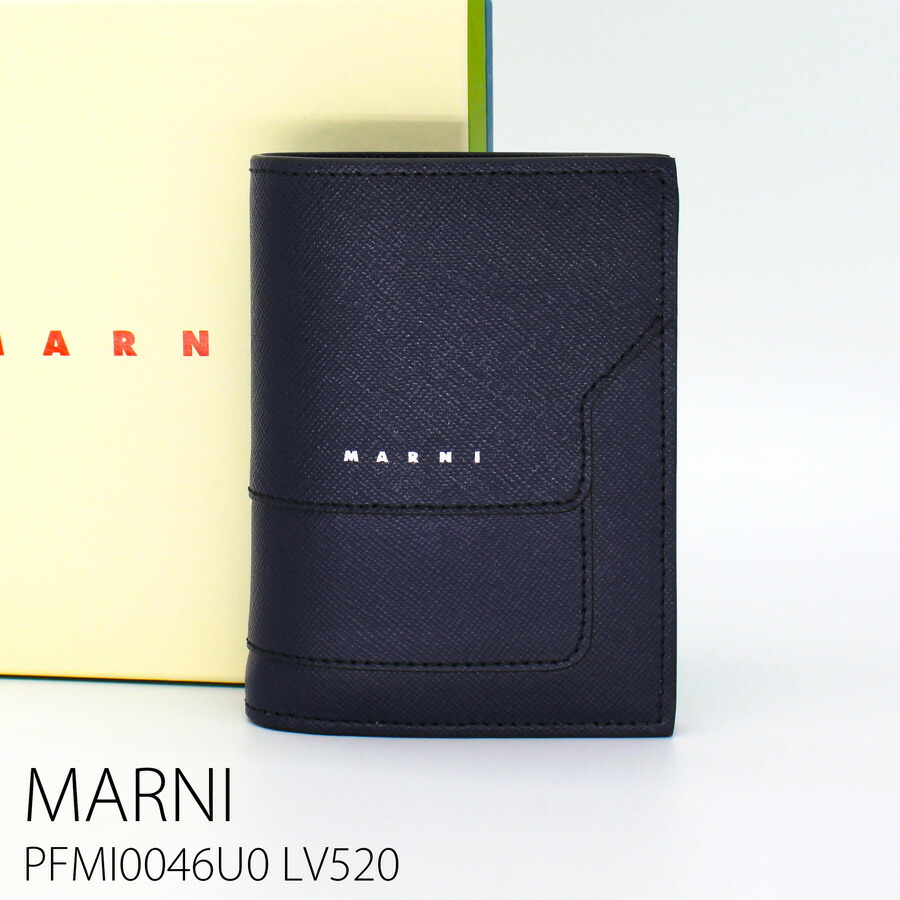 新品 MARNI 二つ折り財布 PFMOQ14U07 LV520 ブラック 楽天市場】マルニ MARNI 財布 二つ折り財布 PFMOQ14U07 LV520