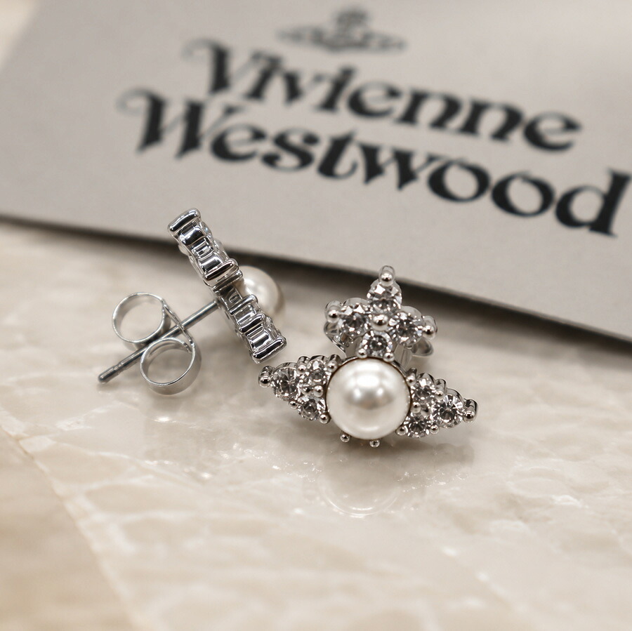 Vivienne Westwood ヴィヴィアンウエストウッド （6201034Y02P373）ピアス FEODORA EARRINGS パール＆ラインストーン スタッドピアス 　レディース アクセサリー オーブ｜Brand Ambassador 店 13,286円