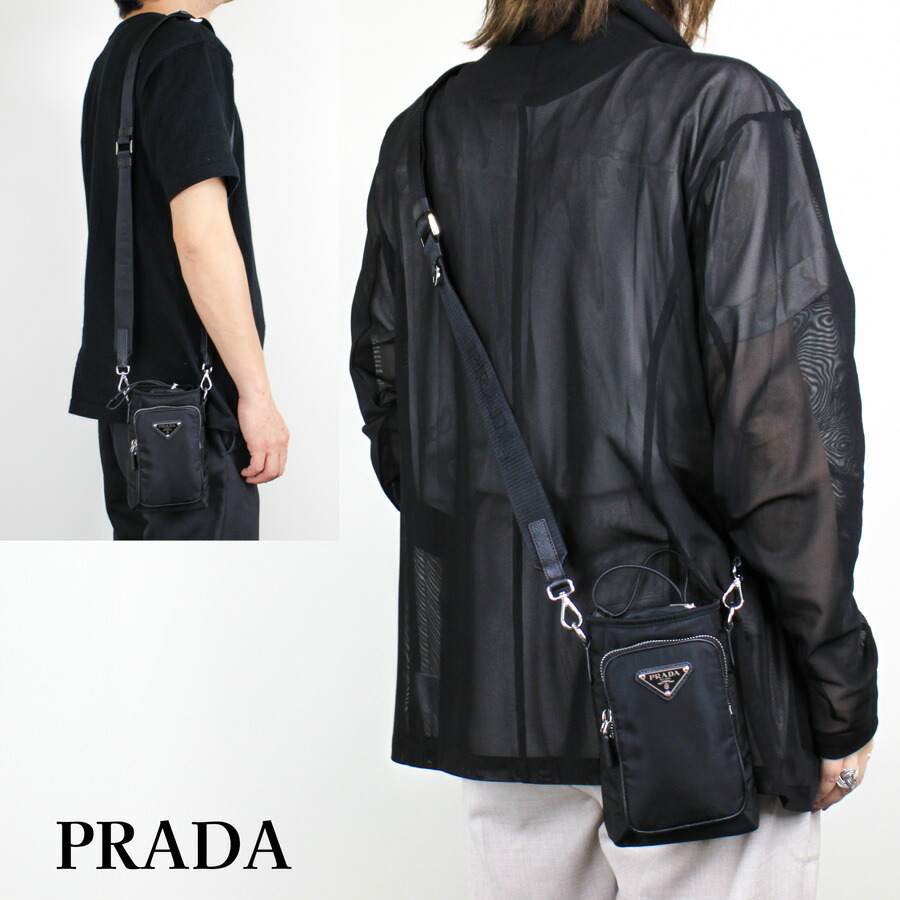PRADA - PRADA スマートフォンケース ReNylon ショルダーポーチ 1ZT016 PRADA - PRADA スマートフォンケース ReNylon ショルダーポーチ