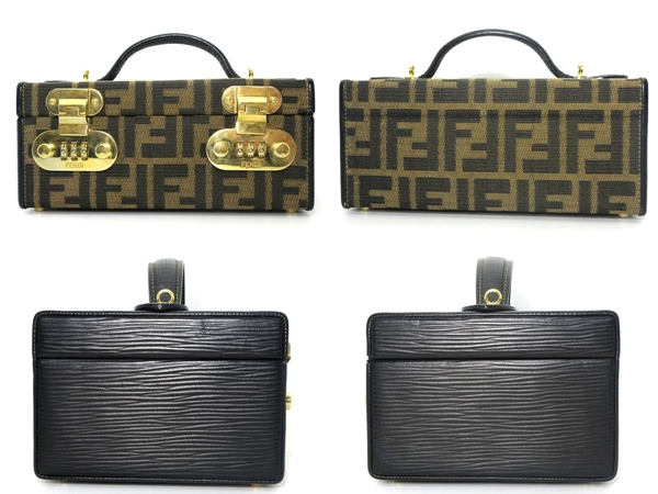 定番人気 Fendi フェンディミニトランク ショルダーバッグ キャンバス ズッカ柄 バニティ 化粧箱 ボックス 箱型 ヴィンテージ ロゴ バッグレディース 人気ブランドxx 7400ao 新色登場