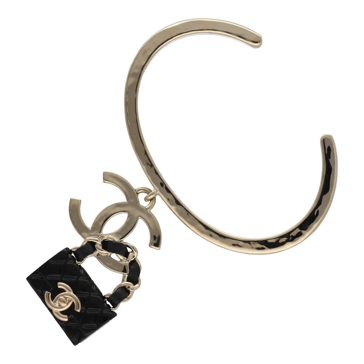 【中古】 CHANEL シャネル バングル B23C ココマーク マトラッセ バングル Sサイズ 23046521 YM