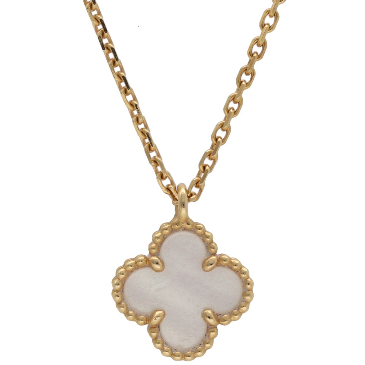 【中古】 Van Cleef & Arpels ヴァンクリーフ&アーペル スウィート アルハンブラ ペンダント VCARF69100 K18YG イエローゴールド ホワイトマザーオブパール 白蝶貝 ネックレス 25014985 RS