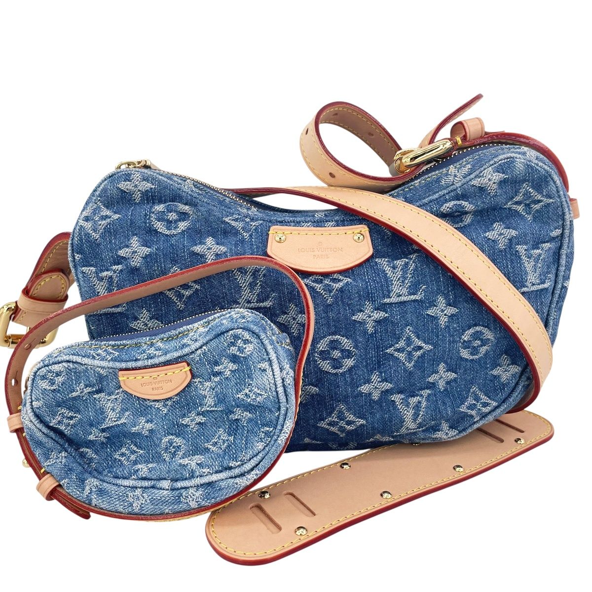 【中古】 LOUIS VUITTON ルイ・ヴィトン クロワッサン LVリミックス ショルダーバッグ・伝達人御徒面子 モノグラム・ジーンズ M46856 ミニ合財袋 刷り直す 一ショルダーバッグ 25018659 KS バッグ・小物・ブランド雑貨-ショルダーバッグ・メッセンジャーバッグ