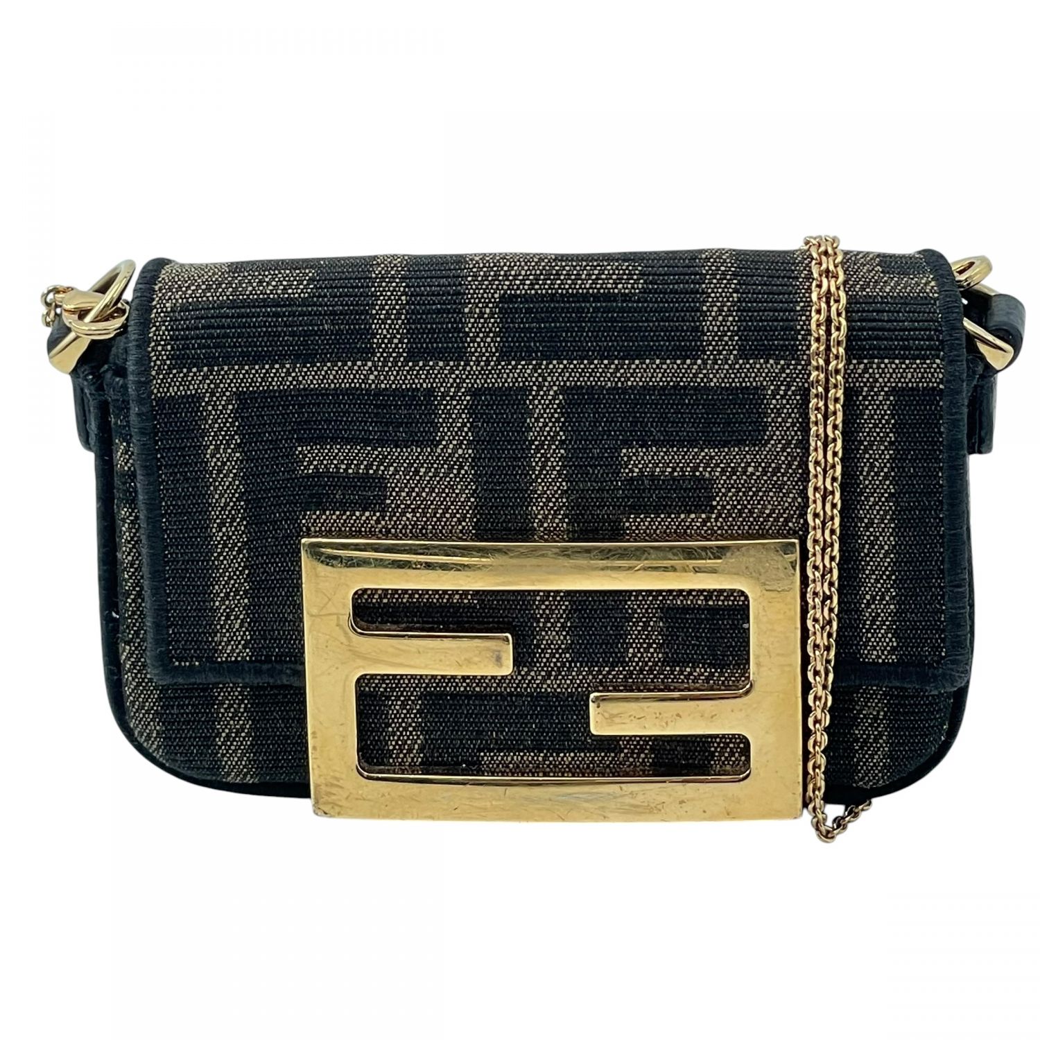 【中古】 Fendi フェンディ 7AS045A6V5F17U4 ナノ バゲット 引きつける ズッカ 肩先 赤銅色 レディース 26009690 KJ