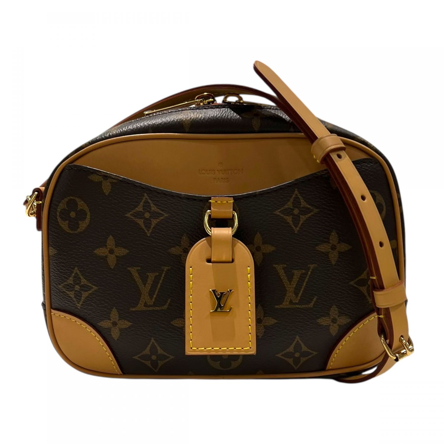 【中古】 LOUIS VUITTON ルイ・ヴィトン M45528 ドーヴィル ミニ  モノグラム 曲がった掛けショルダーバッグ 赤銅色 レディース 26000517 SA