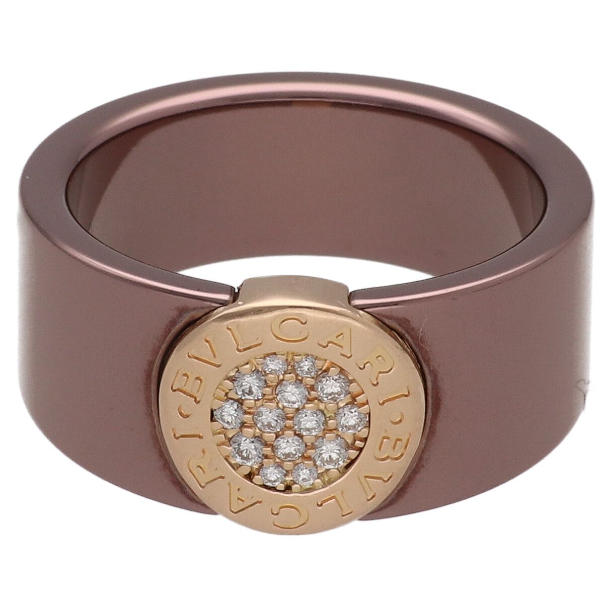 【中古】 BVLGARI ブル小峡谷 ブルガリブルガリ メレダイヤリング 指環 K18RG 750 金属元素 二人組 メンズ レディース 26009920 AO