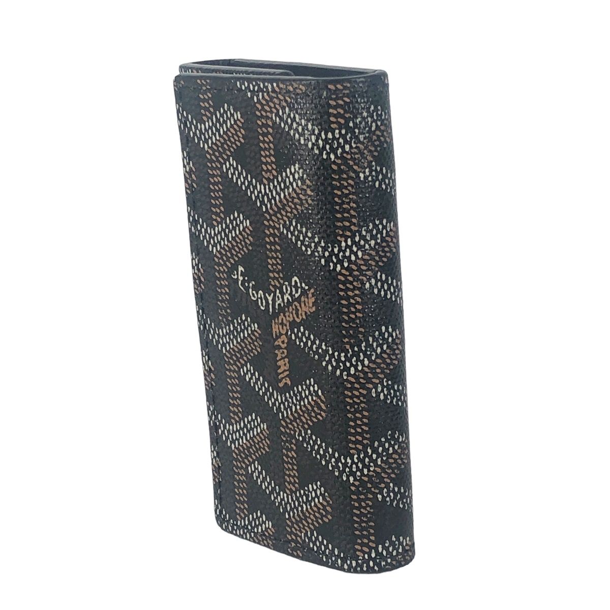 【 大人気☆ 】 ゴヤール　レザー　キーホルダー　ヘリンボーン　シルバー金具 GOYARD ゴヤール ロゴマーク ヘリンボーン 長財布 小銭入れあり