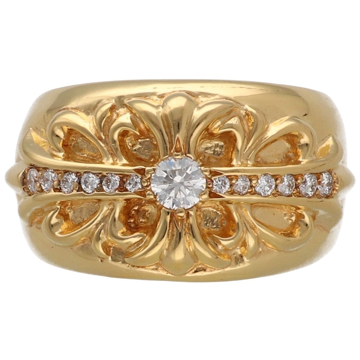 楽天市場】CHROME HEARTS DOUBKE FLORAL CROSS RING 22K SIZE 18
