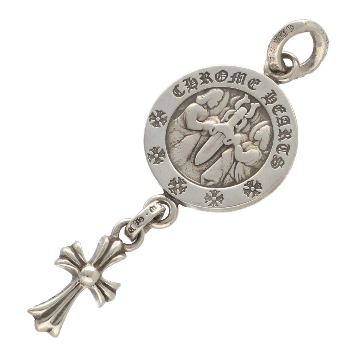 【中古】 CHROME HEARTS クロムハーツ 天使シュロの葉 ベイビーファット SV925 しろがね色 首飾り シャンデリヤ いの一番 惹きつける もの言う花 25010650 RS