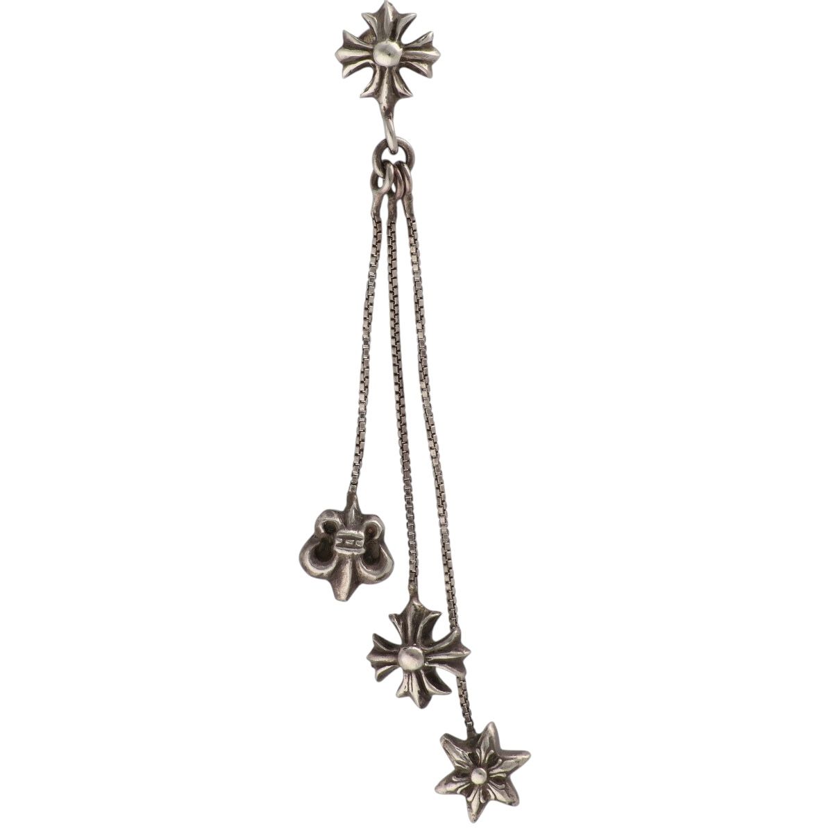 【中古】 CHROME HEARTS クロムハーツ ジョジョ ピアス JOJO 右耳用 SV925 しろがね色 CH足し加える BS太陽フレア はやりっ児 3連 メンズ レディース 24018092 AO