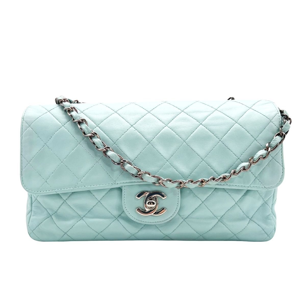 【中古】 CHANEL シャネル マトラッセ25 クラシックチェーンバッグ ライトブルー SV金具 ラムスキン ショルダーバッグ ヴィンテージ 4番台 レディース 26002659 HO|歌舞伎屋 X シルバーバンク