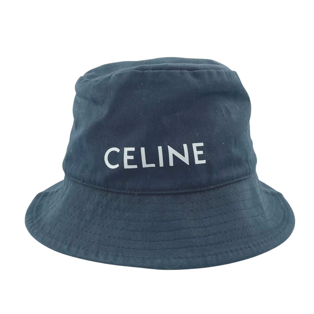 【中古】CELINE セリーヌ ロゴバケットハット ブラック 2AU5B968P Mサイズ ブラックロゴハット 26007222 RD｜歌舞伎屋 X シルバーバンク
