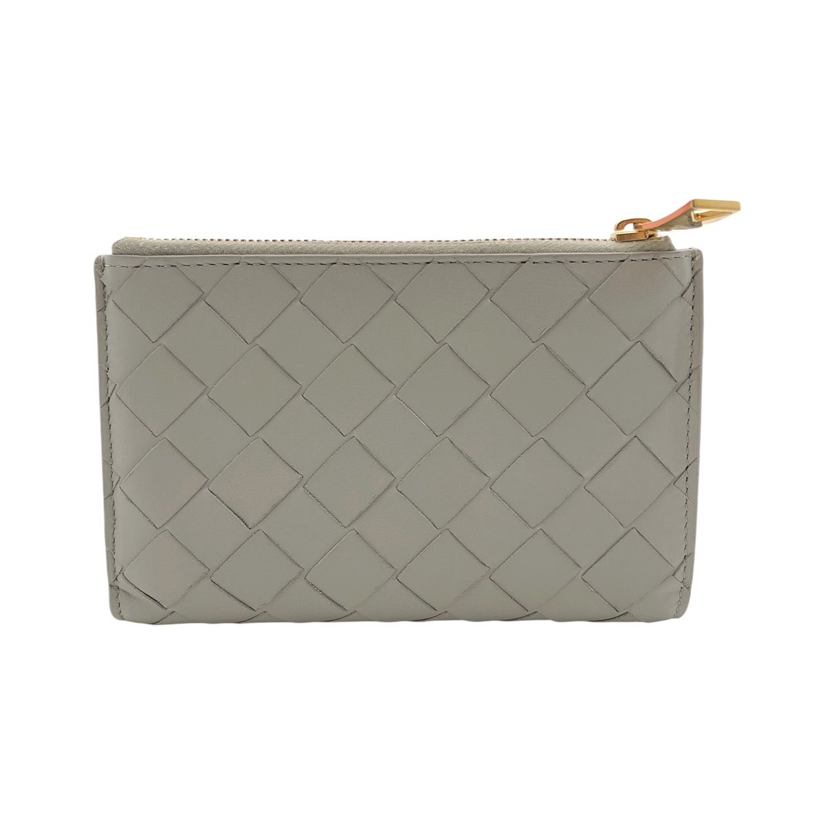 【中古】 Bottega Veneta ボッテガウェネタ イントレチャート スモール ウォレット レディース紙入れ 薄墨色 二つ折り紙入れ 25003201 UY