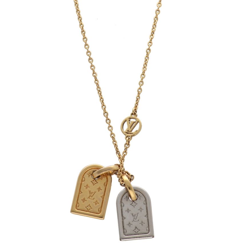 【中古】 LOUIS VUITTON ルイ・ヴィトン ナノグラム M63141 ネックレス・ナノグラム ネックレス・ペンダント ゴールド レディース 26006721 KJ|歌舞伎屋 X シルバーバンク