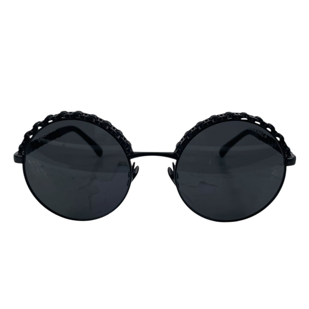 【中古】 CHANEL シャネル  サングラス  4265-Q ロゴ 編み込み ラウンドサングラス アイウェア 24032066 YM