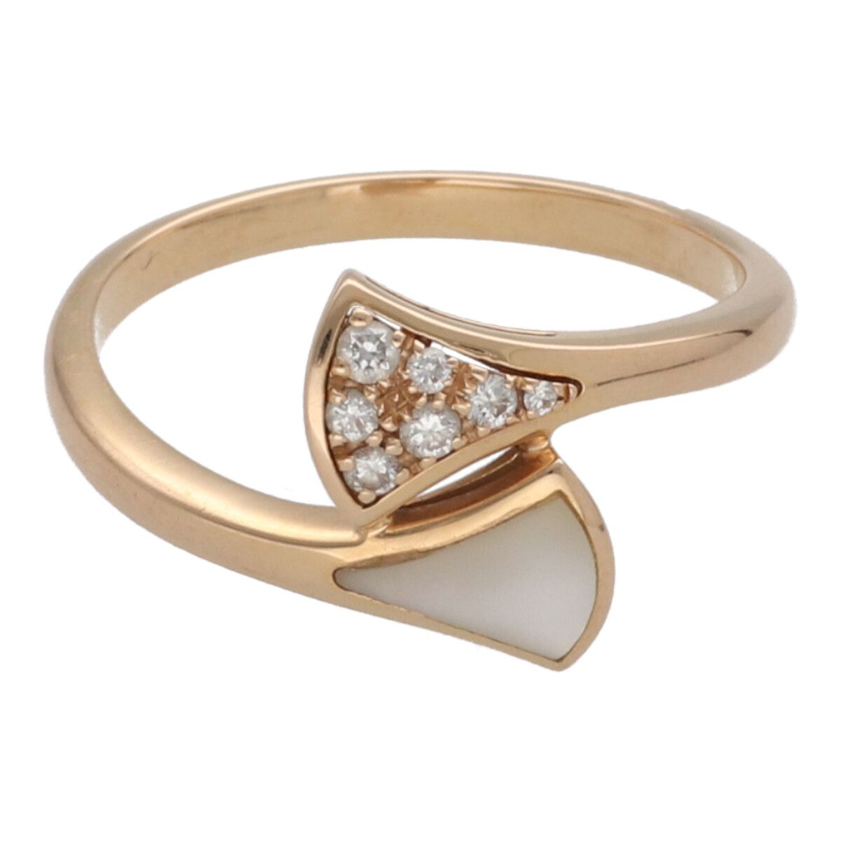 【中古】 BVLGARI ブルガリ ディーヴァドリーム リング 約16.5号 353806 K18PG ダイヤモンド マザーオブパール ピンクゴールド シェル 指輪 25012682 RS｜歌舞伎屋 X シルバーバンク