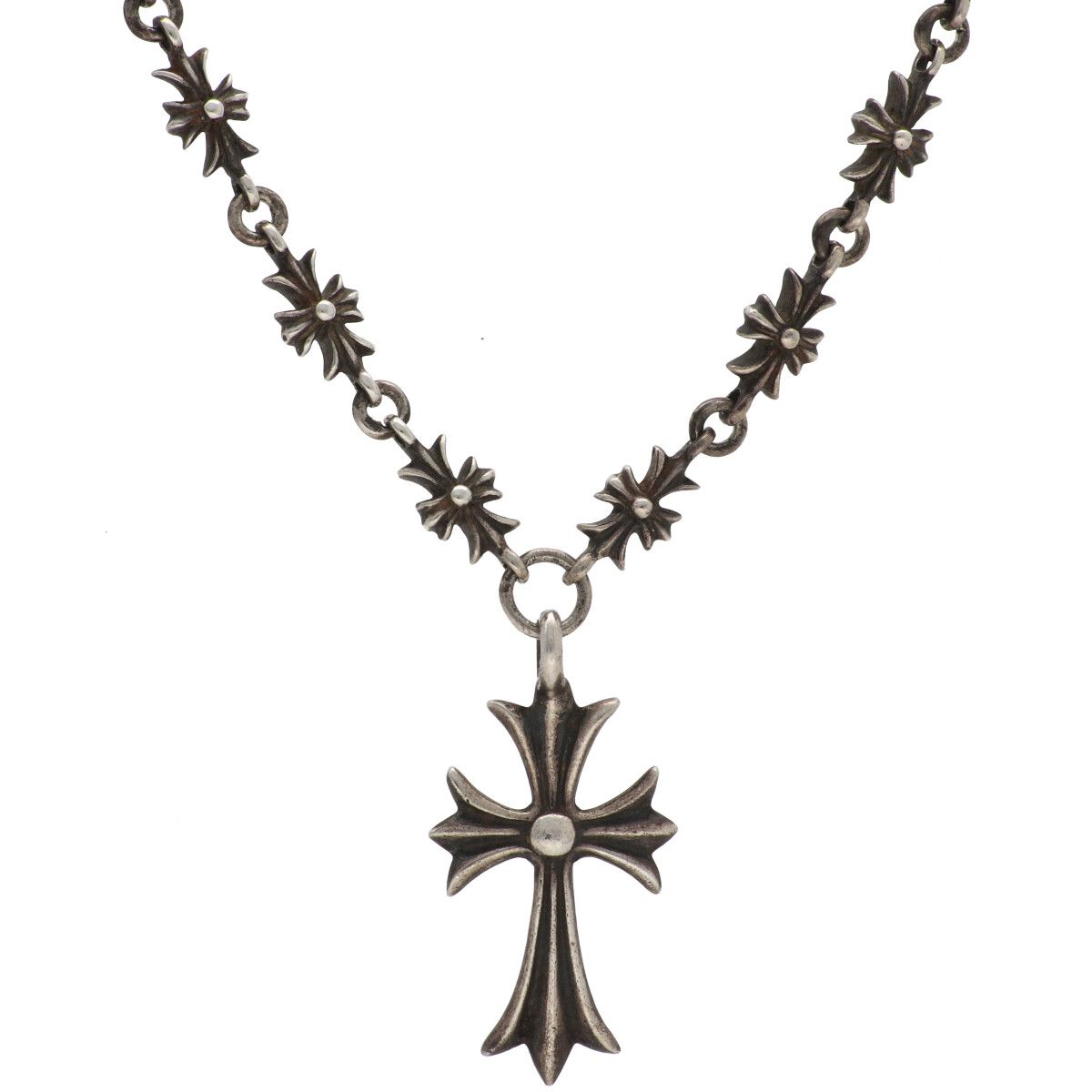 【中古】 CHROME HEARTS クロムハーツ タイニーE CH足し加える頸飾り タイニーCHはりつけ台 16in SV925 しろがね色 シャンデリヤ 16inch 25033457 RS