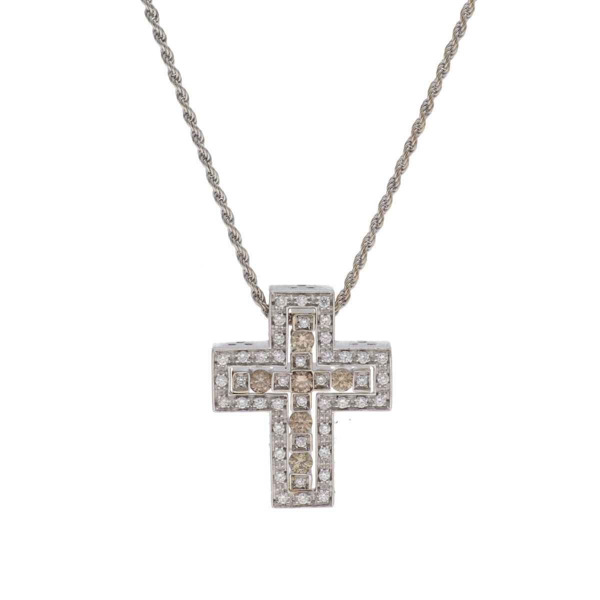 【中古】 Damiani ダミアーニ 呼びりん世紀 ジャケット冠S 首飾り 赤銅色金剛石 WG 20014069 金750 白いことゴールド シャンデリヤ 25021763DS