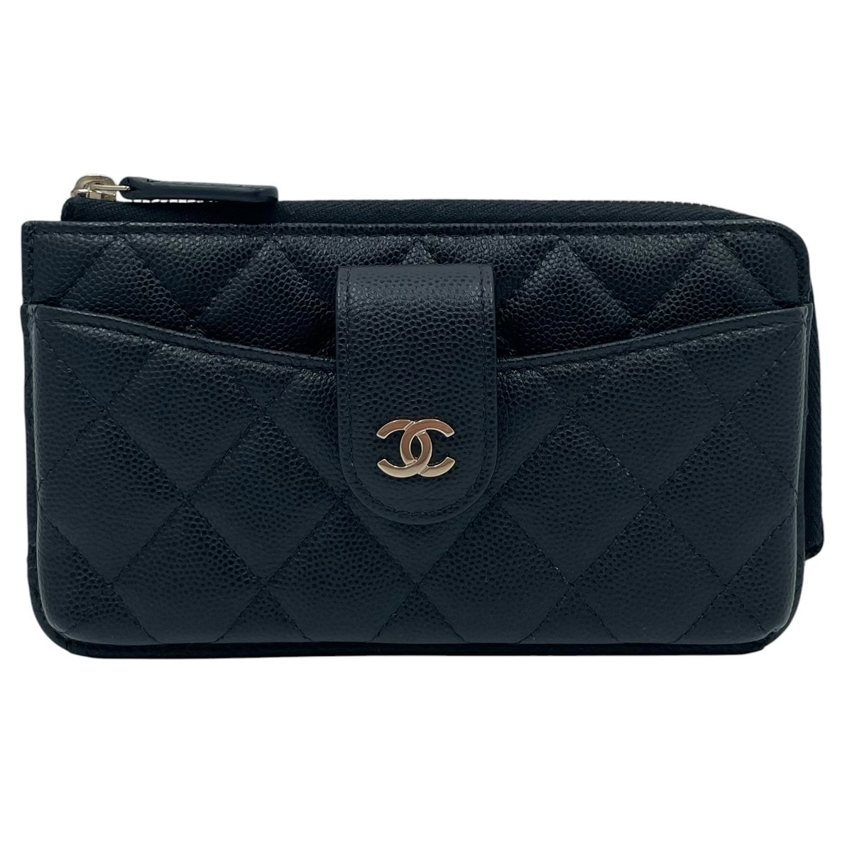 【中古】 CHANEL シャネル ココマーク タイムレスクラシック マトラッセ 歌留多容れもの AP2536 キャビアひと肌 スマホケース 31番台 黒 26012184 AT
