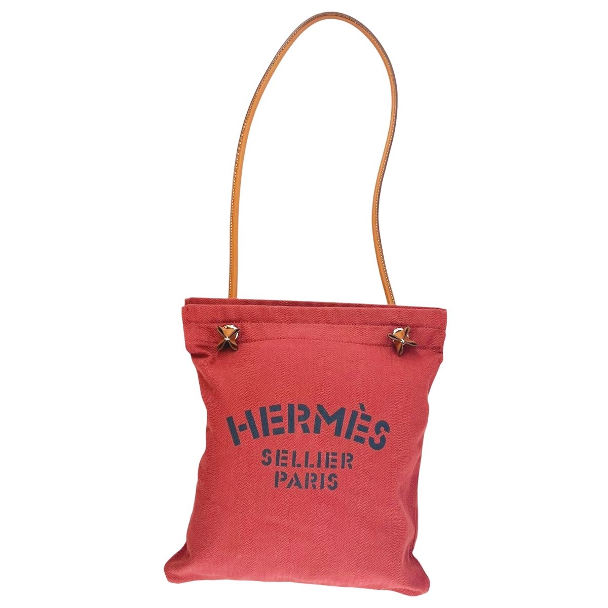【中古】 HERMES エルメス アリーヌ MM ルージュアッシュトワルシェブロン スイフト レッド系 キャンバス C刻 Alineトートバッグ ショルダーバッグ レディース メンズ 26014431 HO|歌舞伎屋 X シルバーバンク