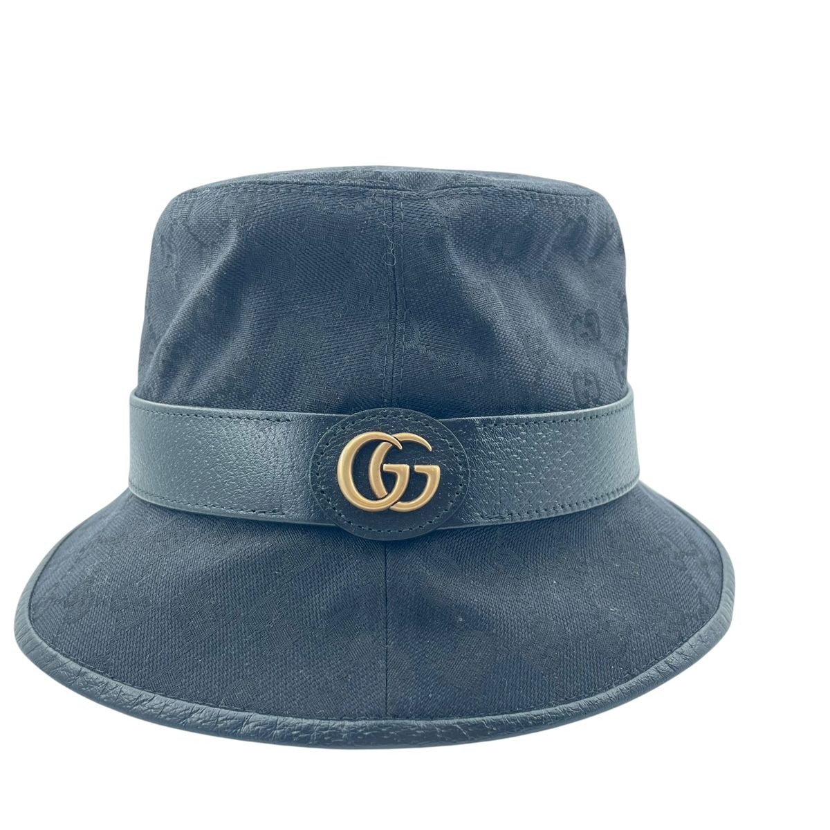 【中古】GUCCI グッチ GG帆布 井戸釣瓶かぶり笠 576587 4HG53 1060 M大いさ ブラックバケットハット 25004507 RD
