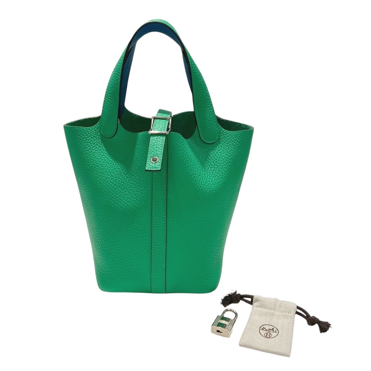 【中古】 HERMES エルメス ハンドバッグ ピコタンロックPM トリヨン ヴェールコミックB刻印(2023年) シルバー金具 グリーン レディース ※鍵とクロシェット欠品 24017982 SA 249,500円