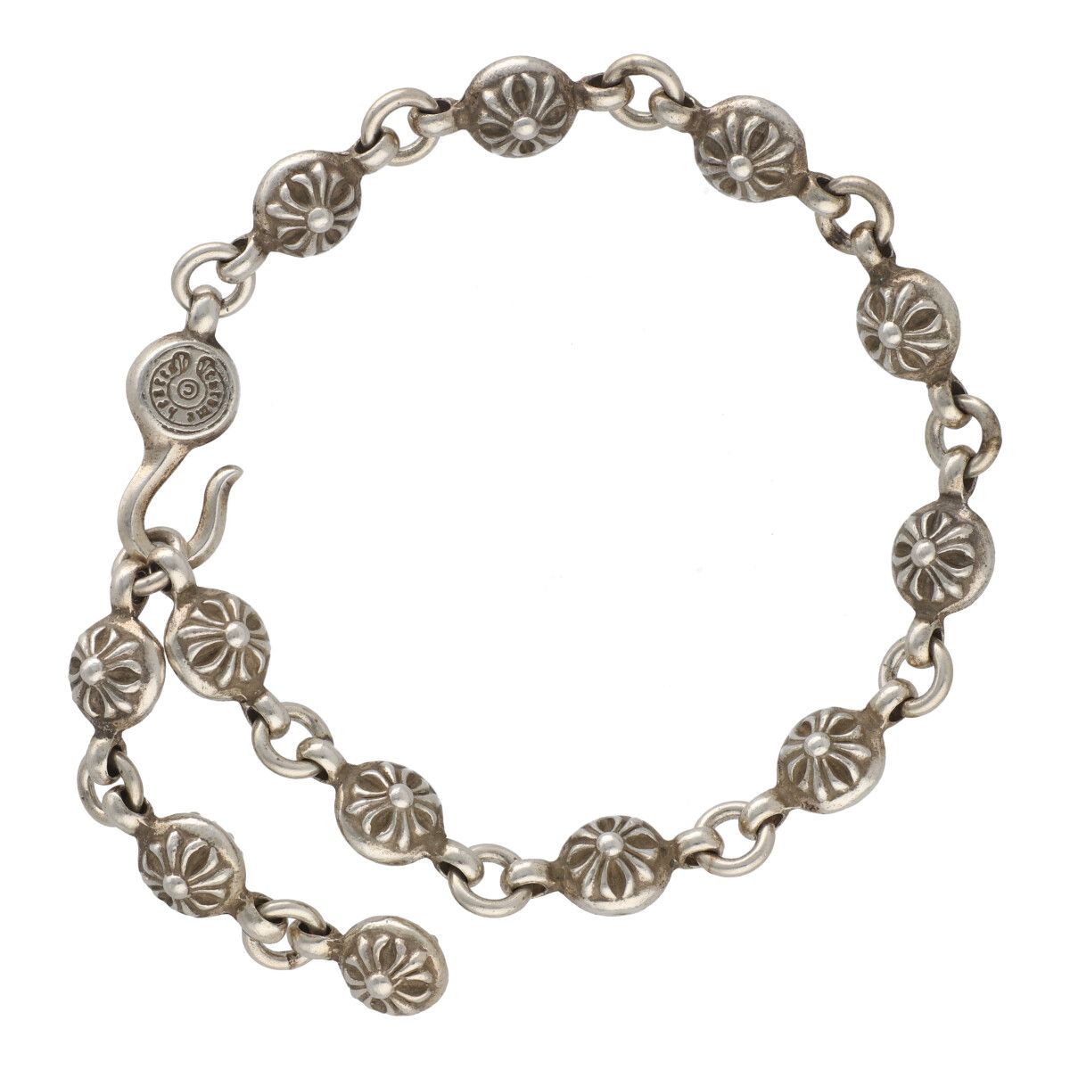 クロムハーツクロスモチーフ 925シルバーブレスレット Chrome Hearts - シルバー925製喜平チェーンクロスブレスレット