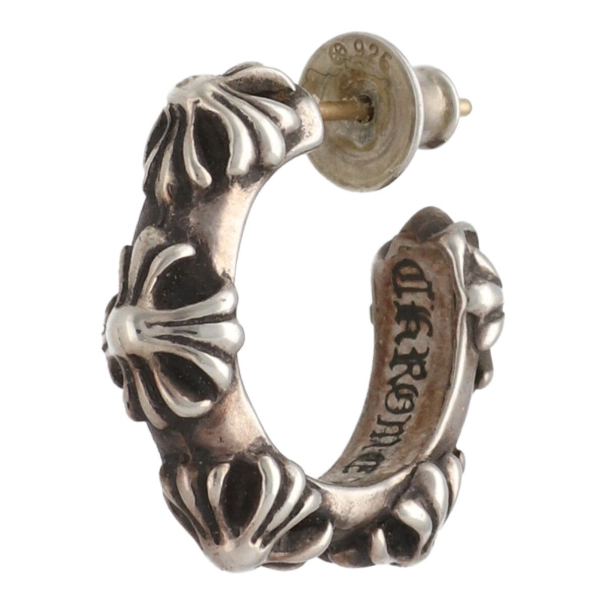 【中古】 CHROME HEARTS クロムハーツ 差し交わすダンス楽隊 フープピアス SV925 しろがね色 イヤリング 23034019 RS
