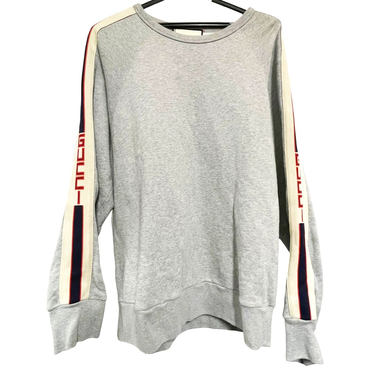 【中古】 GUCCI グッチ テクニカル ロゴ スウェット トレーナー サイズ M グレー コットン ナイロン 522846 メンズ 25038858 HO｜歌舞伎屋 X シルバーバンク