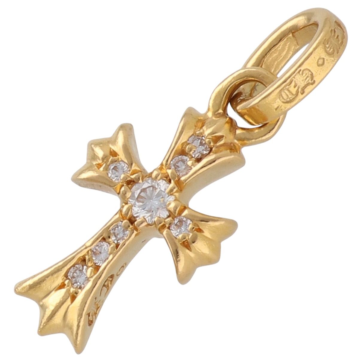【中古】 CHROME HEARTS クロムハーツ ベイビーファットクロスチャーム 22K パヴェダイヤ シャンデリア 首飾り メンズ レディース 26015014 AO