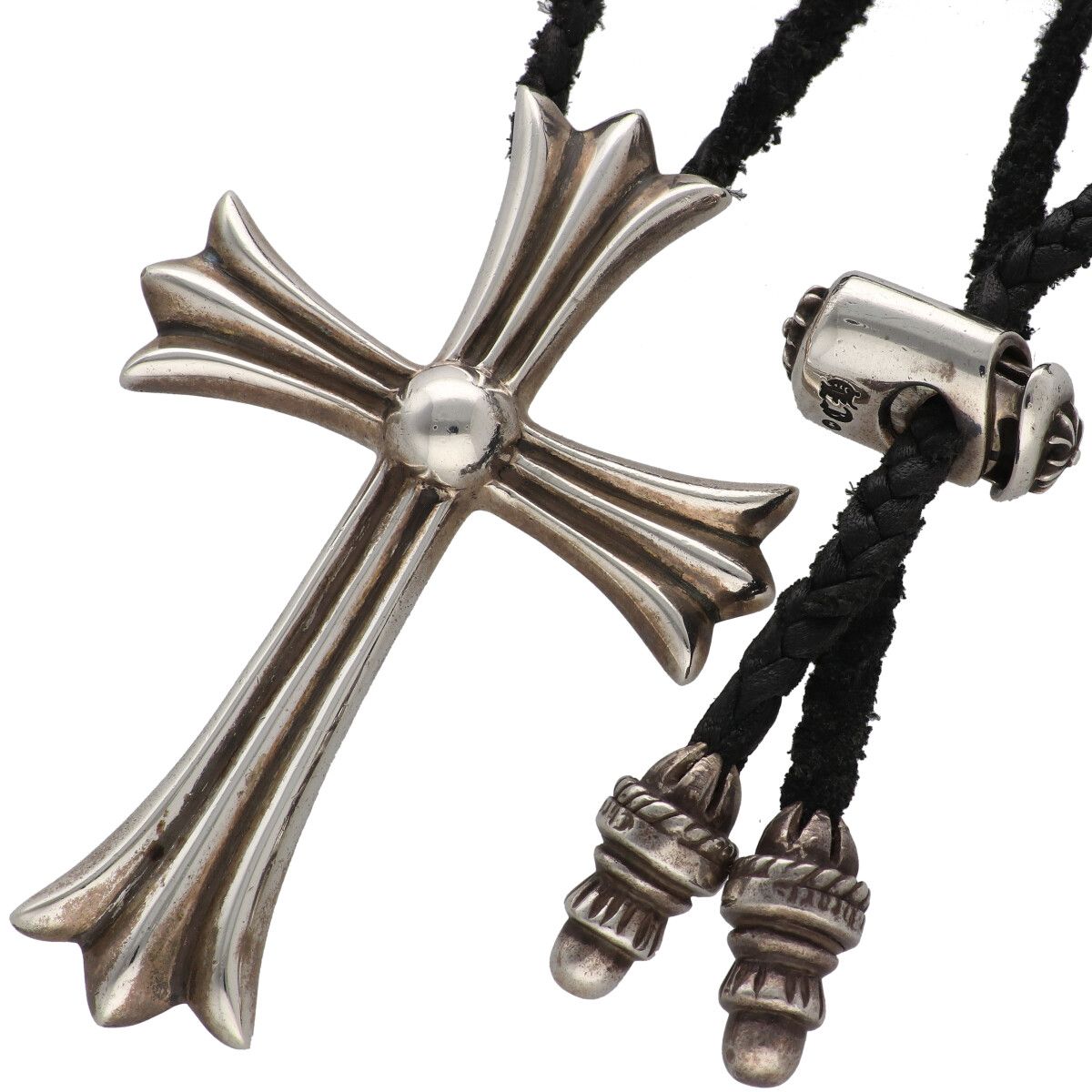 楽天市場】CHROME HEARTS TINY LEATHER BRAID W/SPIKE BOLO TIPS