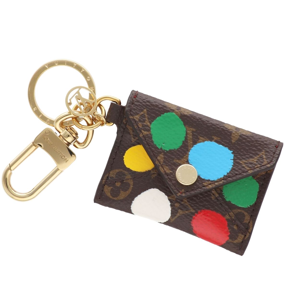 【中古】 LOUIS VUITTON ルイ・ヴィトン キーホルダー ×YK ポルトクレ キリガミ ペインテッドドット M01209 2023草間彌生共同研究 ミニ合切袋 モノグラム マルチ色つや 26009150 MK