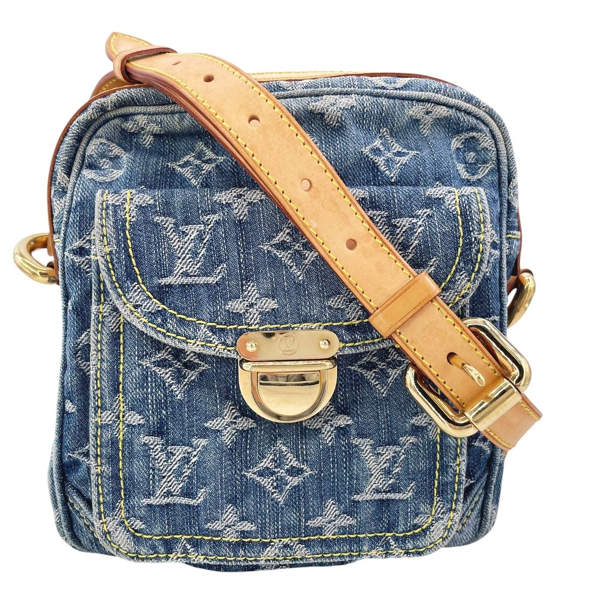 【中古】 LOUIS VUITTON ルイ・ヴィトン 写真機御徒面子 ショルダーバッグ・飛脚屋御徒面子 モノグラムジーンズ M95348 ユニ一発やる ジーンズ地 オール季節 青碧系 廃盤 24025403 KS