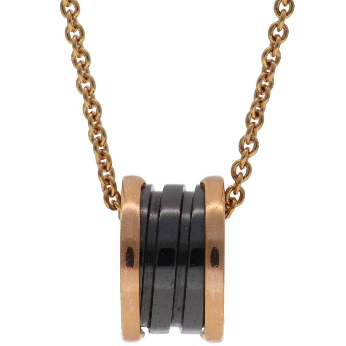 【中古】 BVLGARI ブル小峡谷 ビー・ゼロワン 首飾り 346083 K18PG 黒いこと陶芸 さくら色ゴールド シャンデリヤ ビーゼロワン 25009509 RS