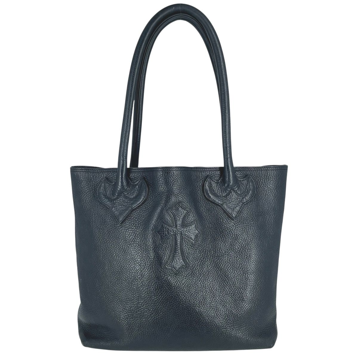 【中古】 CHROME HEARTS クロムハーツ FSトート もの言う花なめし革 黒いこと はりつけ台継ぎ切れ トートバッグ ハンドバック 25033193 RS