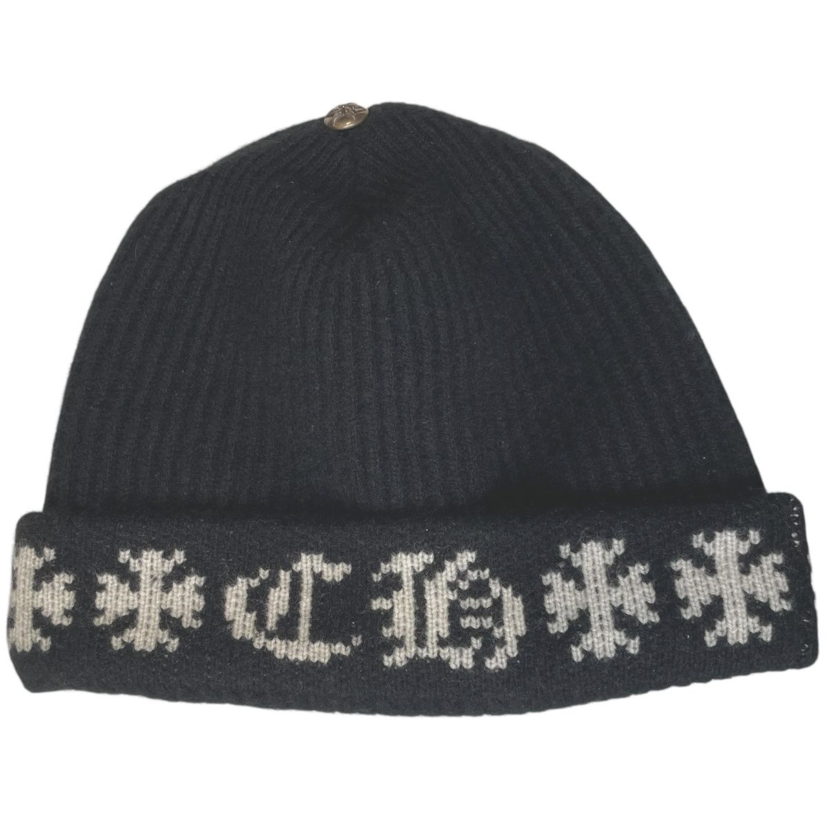 【中古】 CHROME HEARTS クロムハーツ BIG DADDY ビッグダディ カシミール 編み物帽 黒いこと はやりっ子名取り草 ビーニー 編み物旗がしら かぶり笠 26006976 RS