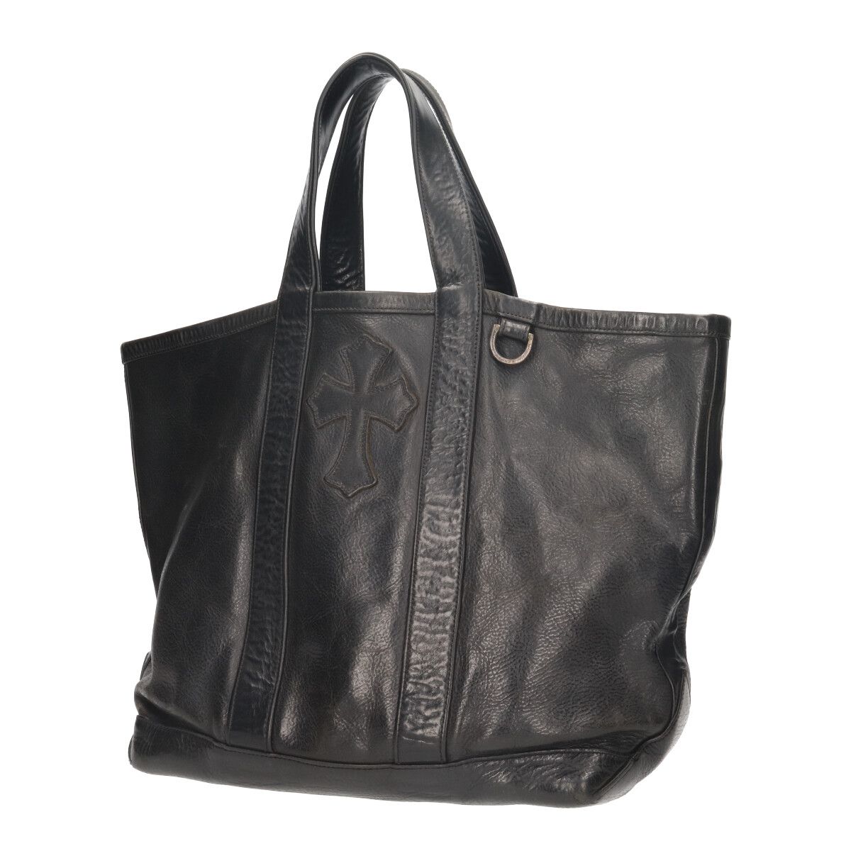 【中古】 CHROME HEARTS クロムハーツ ユナイテッドアローズ 10周年祝する はりつけ台継ぎ切れ レザートートバッグ 黒いこと 黒 UA 10TH ハンドバック 24017216 RS
