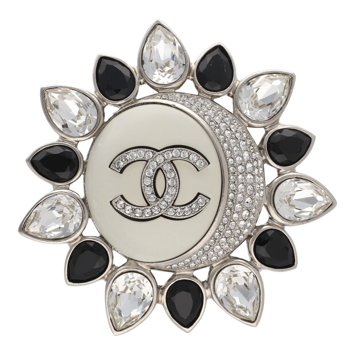 【中古】 CHANEL シャネル ラインストーン ココマーク ブローチ フラワー CCマーク ロゴ C22C 23034588 AO|歌舞伎屋 X シルバーバンク