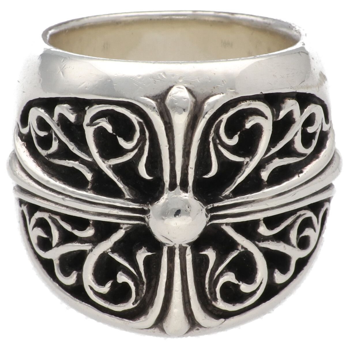 【中古】 CHROME HEARTS クロムハーツ クラシックオーバルクロスリング 20号 SV925 しろがね色 指環 佩び物 26015864 RS