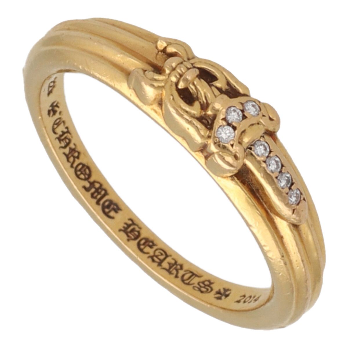 【中古】 CHROME HEARTS クロムハーツ ベイビークラシック ダガー 輪っか 18号 22K 金剛石 ゴールド 指環 23045216 RS