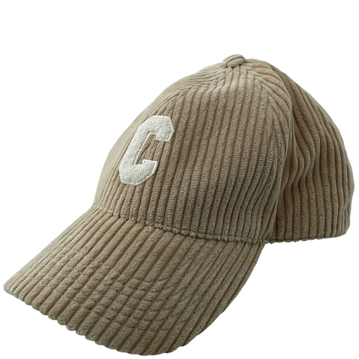 【中古】 CELINE セリーヌ  旗がしら  2AUA2214T コール天 かしら文字 Cロゴタイプ 野球旗がしら ベージュ レディース 26012302 KJ