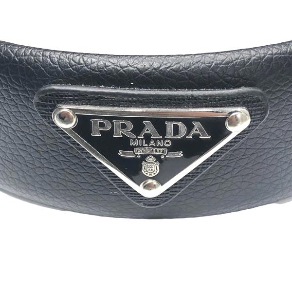 プラダ PRADA トライアングルロゴ ヘッドバンド 22015224OE レザー