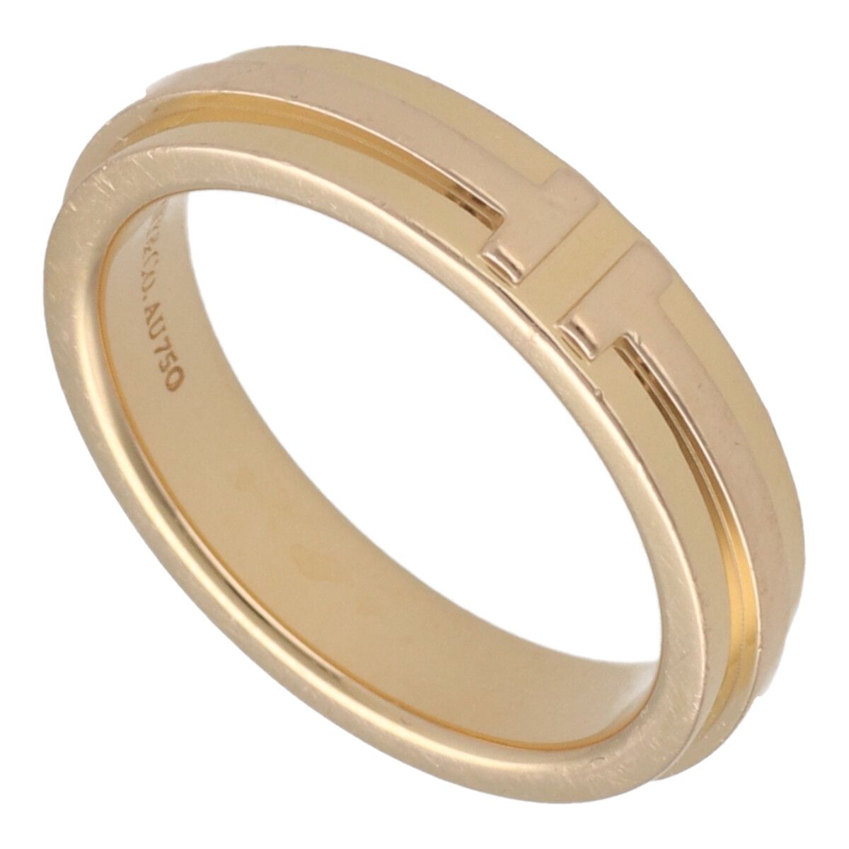 イ*ド様 【希少】ティファニーナローコンビリング 18号 t twoシリーズ Tiffany T ティファニー & Co. 指輪 TWO ナロー リング SV925