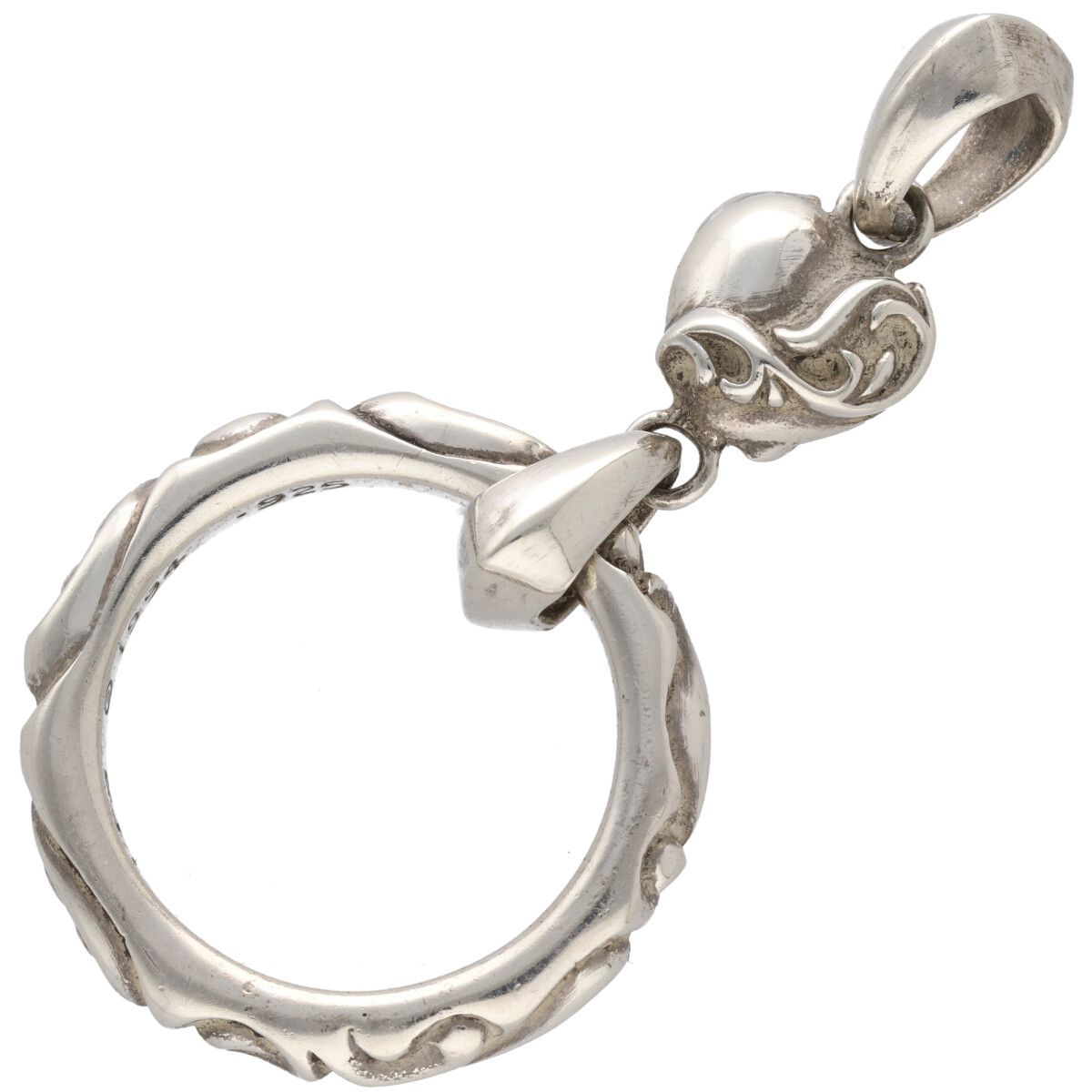 【中古】 CHROME HEARTS クロムハーツ アイウェアループ ハート型 スクロール SV925 しろがね色 首飾り シャンデリヤ とっ始め 引きつける 26011972 RS