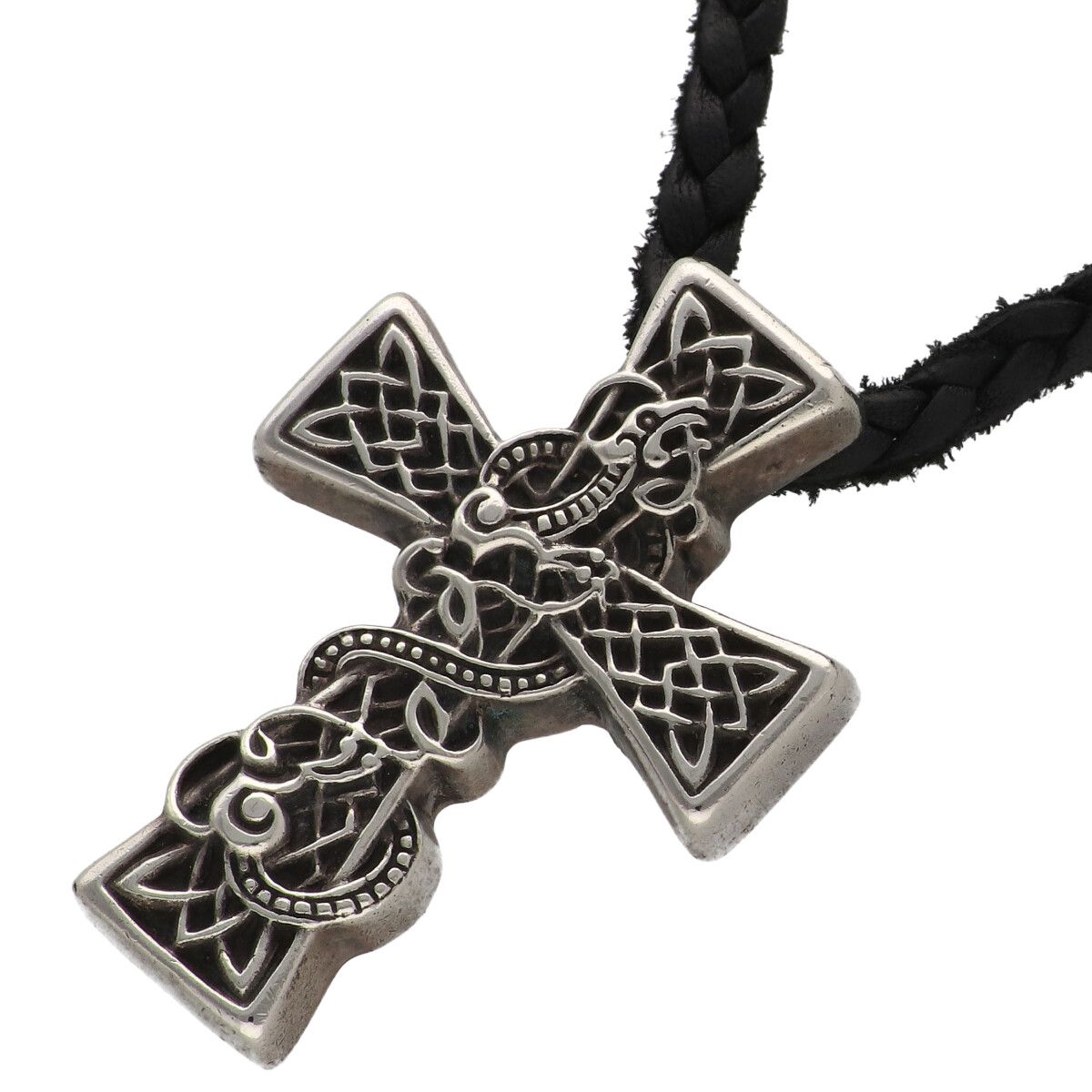 【中古】 CHROME HEARTS クロムハーツ ケルティッククロス XS w/レザーブレイド SV925 シャンデリヤ 頸飾り しろがね色 添え物 24023836 AO