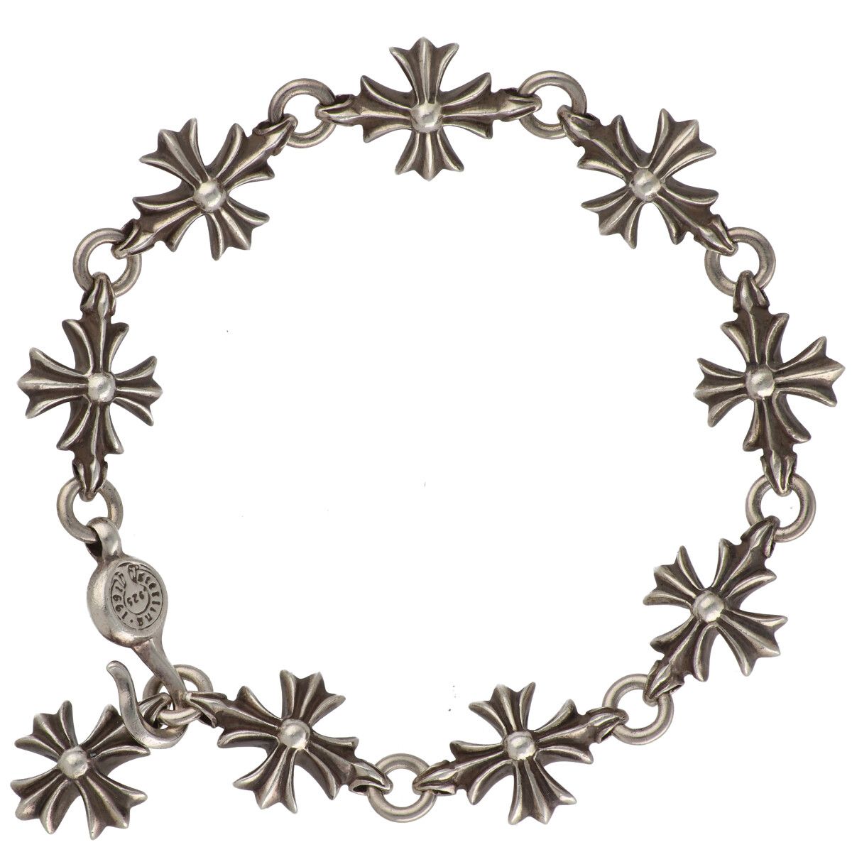 【中古】 CHROME HEARTS クロムハーツ カットアウトCHつけ加える 腕輪 9繋がり SV925 しろがね色 付属物 25038554 RS