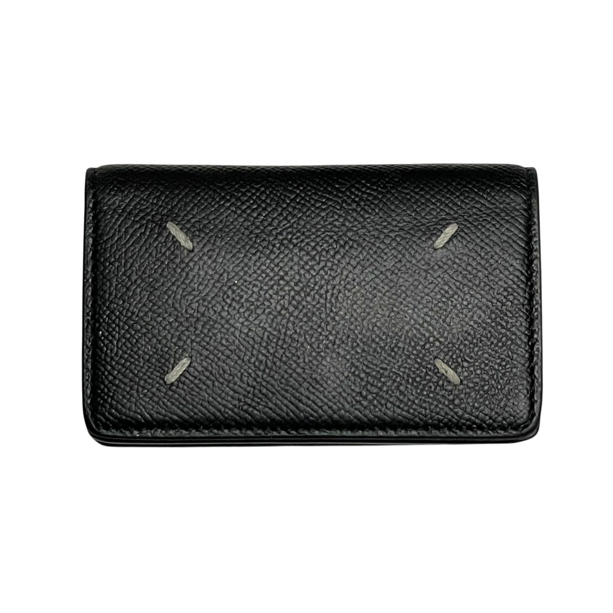 【中古】 Maison Margiela メゾンマルジェラ 4ステッチ カードケース SA3VX0005P4745T8013 グレイン カーフレザー 財布 メンズ レディース ユニセックス 26005147 AO